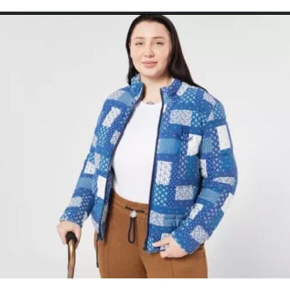 NWT Tommy Hilfiger womens patchwork primaloft  adaptive jacket puffer warm M - Picture 2 of 14